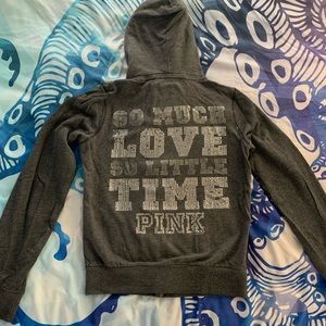 Victoria’s Secret Grey Bling Hoodie Zip-up